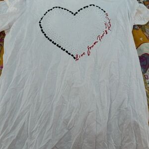 White T-Shirt with Heart Design